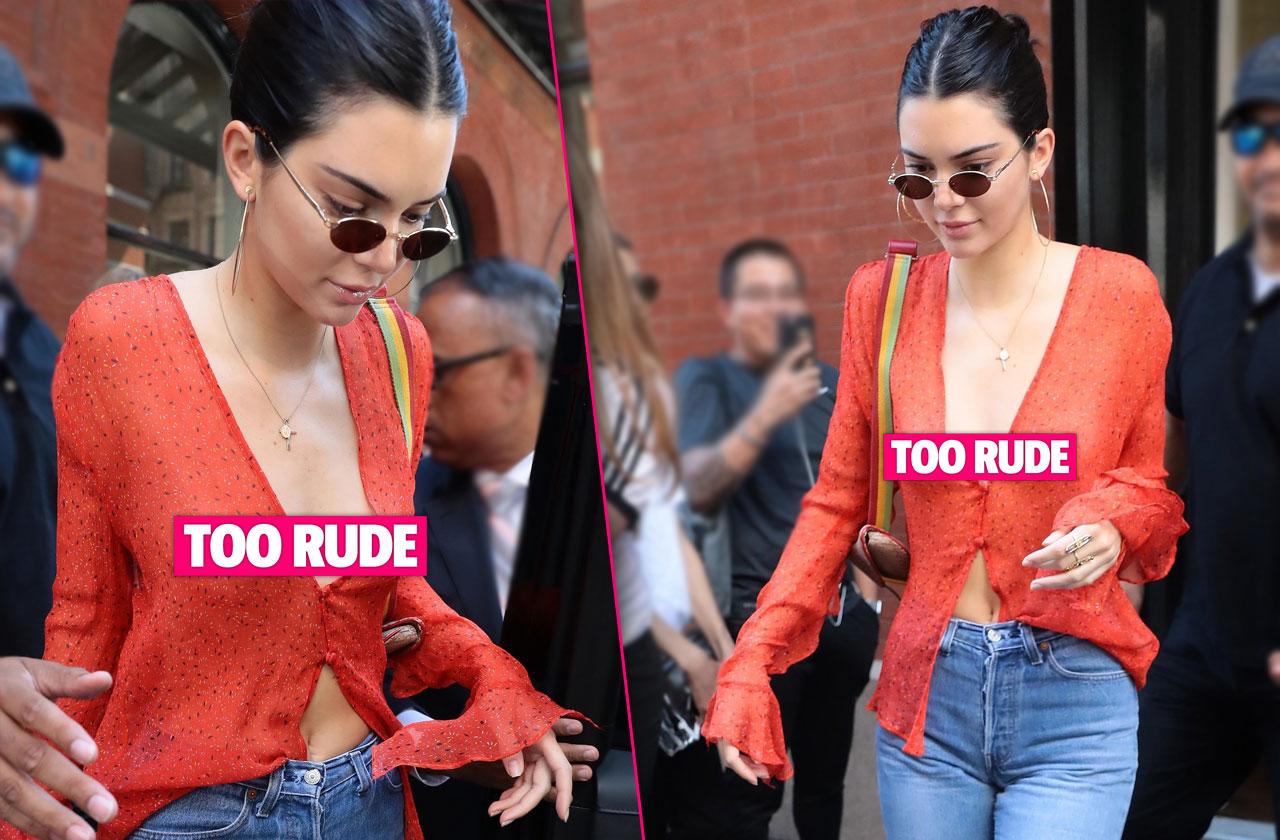 Kendall jenner frees nipple sheer top nyc