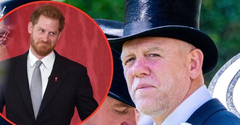 Split photo of Mike Tindall and Prince Harry