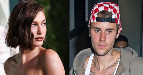 Split photo of Hailey Bieber, Justin Bieber
