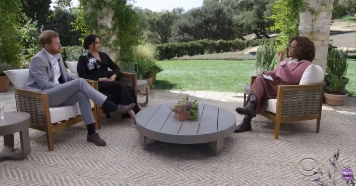 Photo of Prince Harry, Meghan Markle and Oprah Winfrey