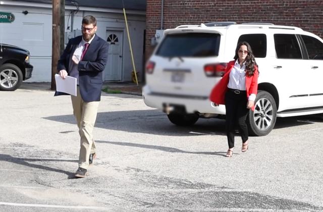 Jenelle Evans and David Eason attend custody hearing.