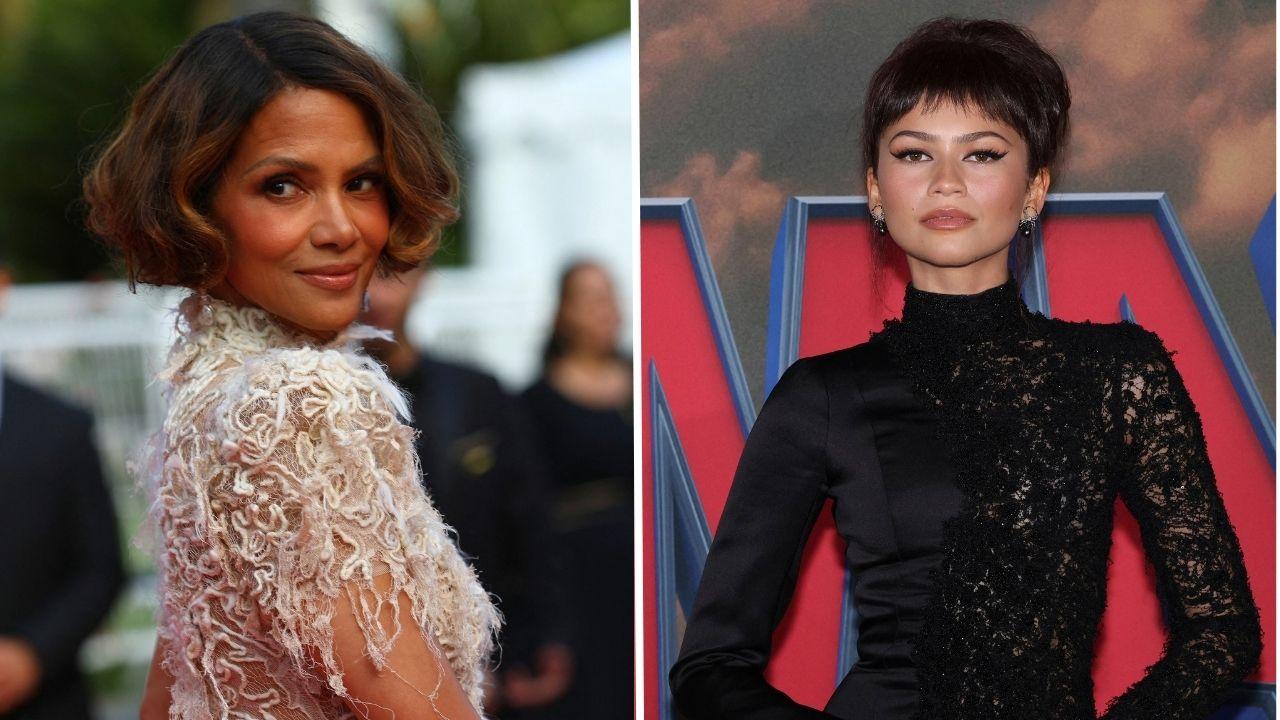 Split photos of Halle Berry and Zendaya