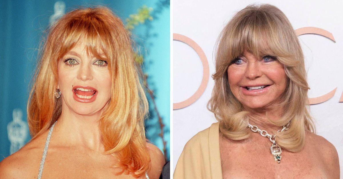 Split photos of Goldie Hawn