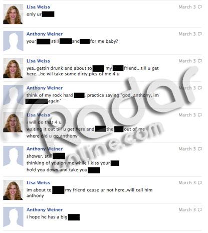 See All Of Anthony Weiner’s Explicit Facebook Messages