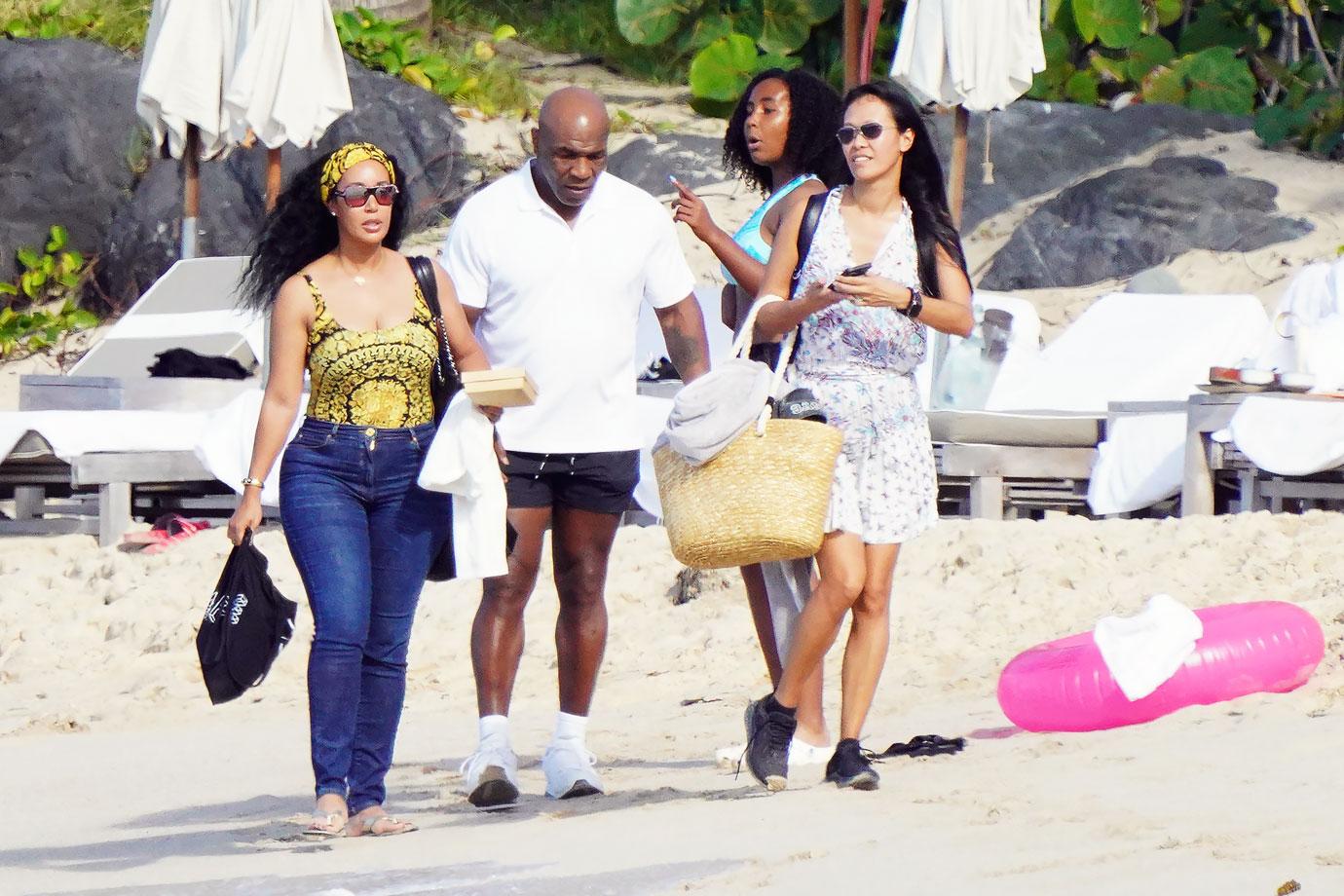 mike tyson beach family st barts boxer spend time sun loved ones holiday season r
