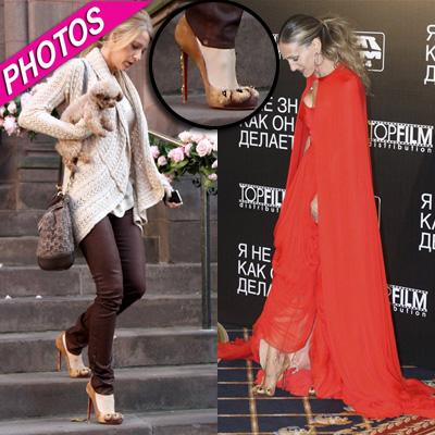 Blake Lively Flaunts Baby Bump In Christian Louboutins, Versace