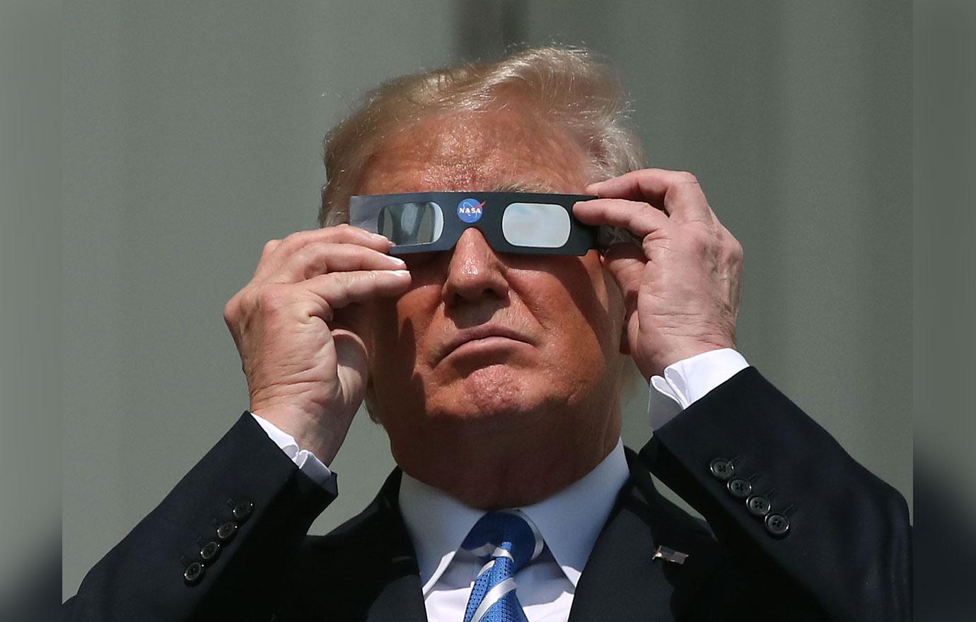 donald trump solar eclipse no glasses