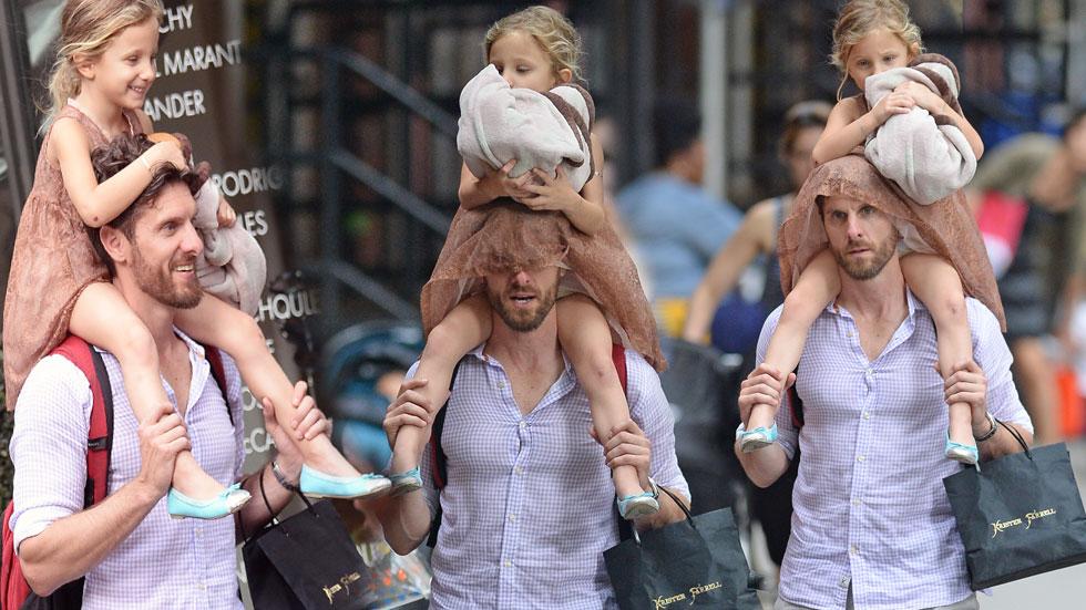 Bethenny Frankel with daughter Bryn as they take their dog for a walk in  NYC