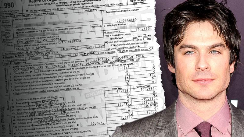 //sucked dry vampire diaries star ian somerhalders charity spent more than k on expenses made just one  grant find out where the donations really go pp sl