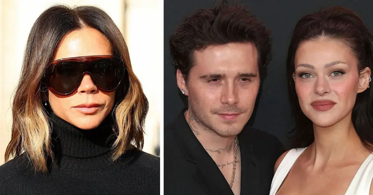 Split photos of Victoria, Nicola and Brooklyn Beckham