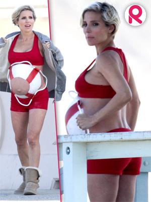 //what a life saver pregnant elsa pataky paints baby bump for lifeguard photoshoot tall