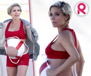 //what a life saver pregnant elsa pataky paints baby bump for lifeguard photoshoot tall