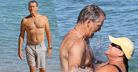//pierce brosnan keely shaye smith pda beach pp