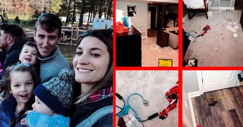 Photos of Lindsay Clancy's home the day her children were killed were displayed in court.