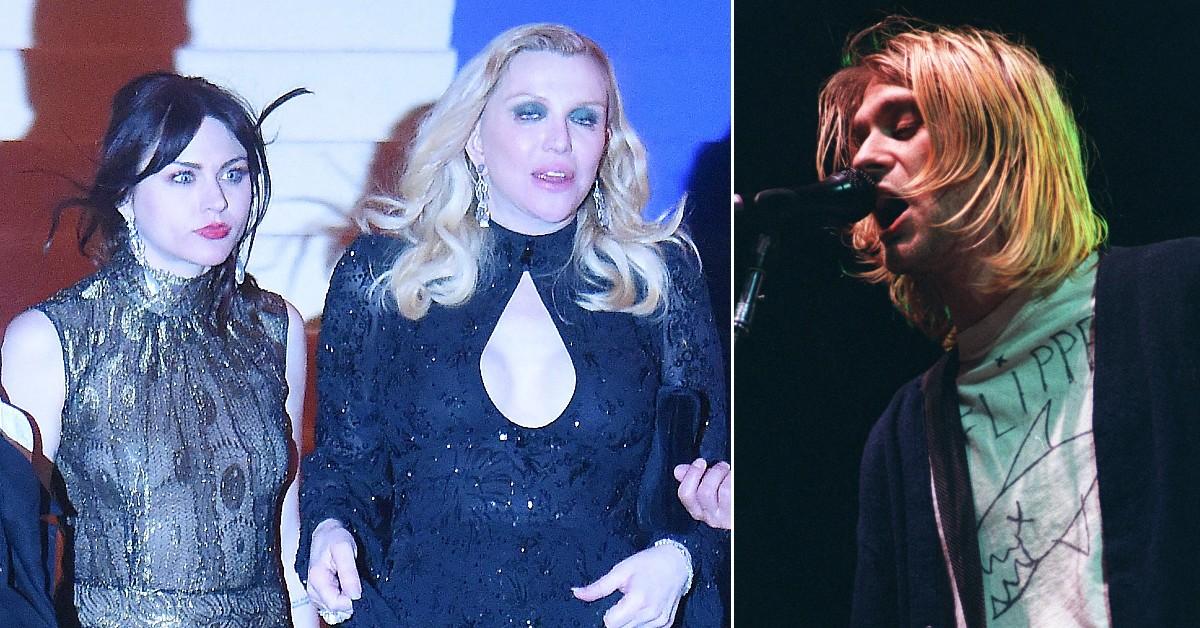 picture of Courtney Love and Francis Bean Cobain and Kurt Cobain