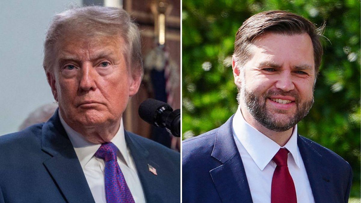 split image of Donald Trump and J.D. Vance