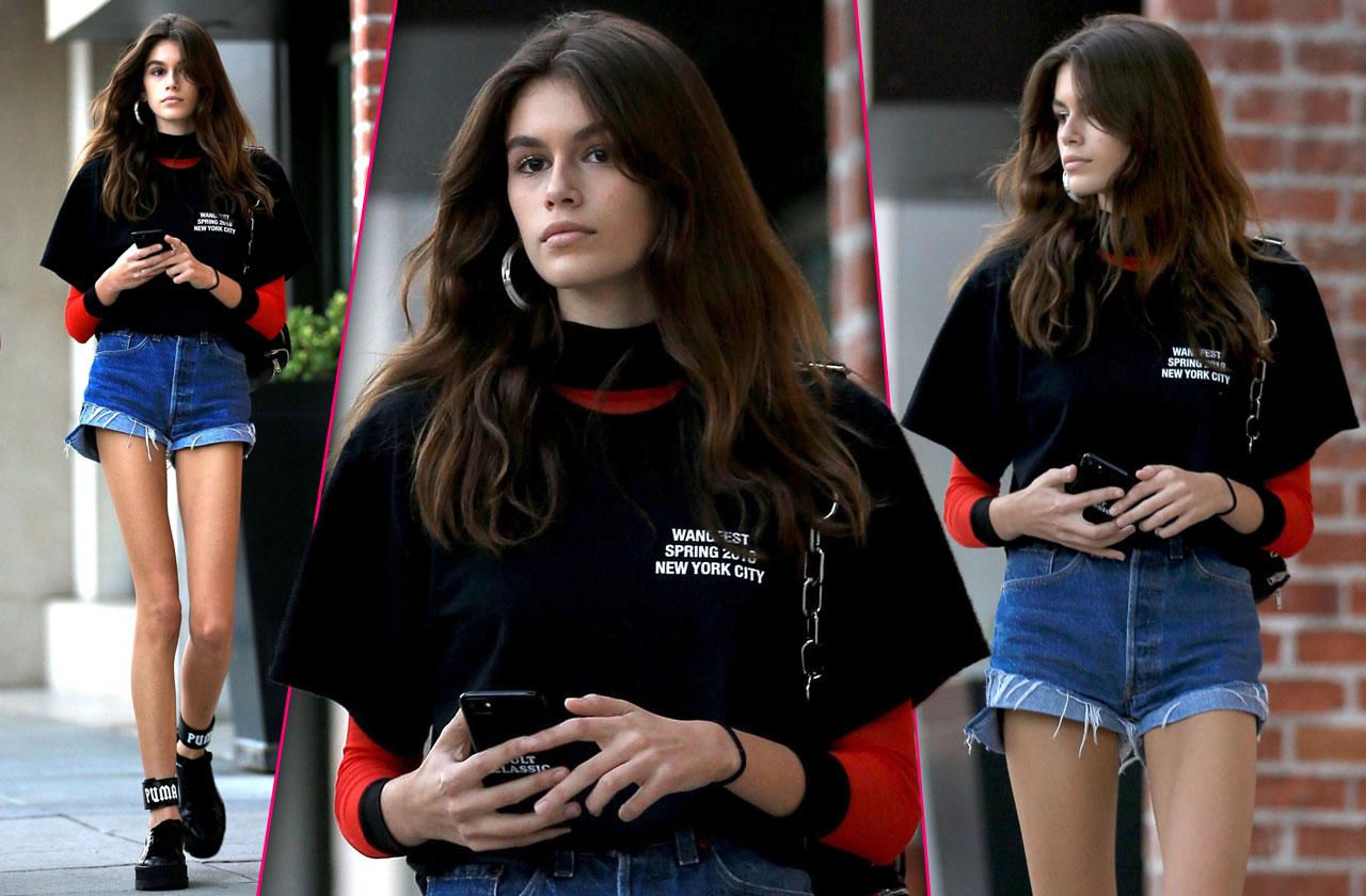 //Kaia Gerber skinny legs shorts pp