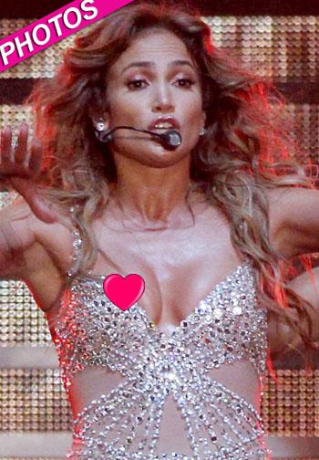 Jennifer Lopez suffers a nip slip as she performs at the Unipol