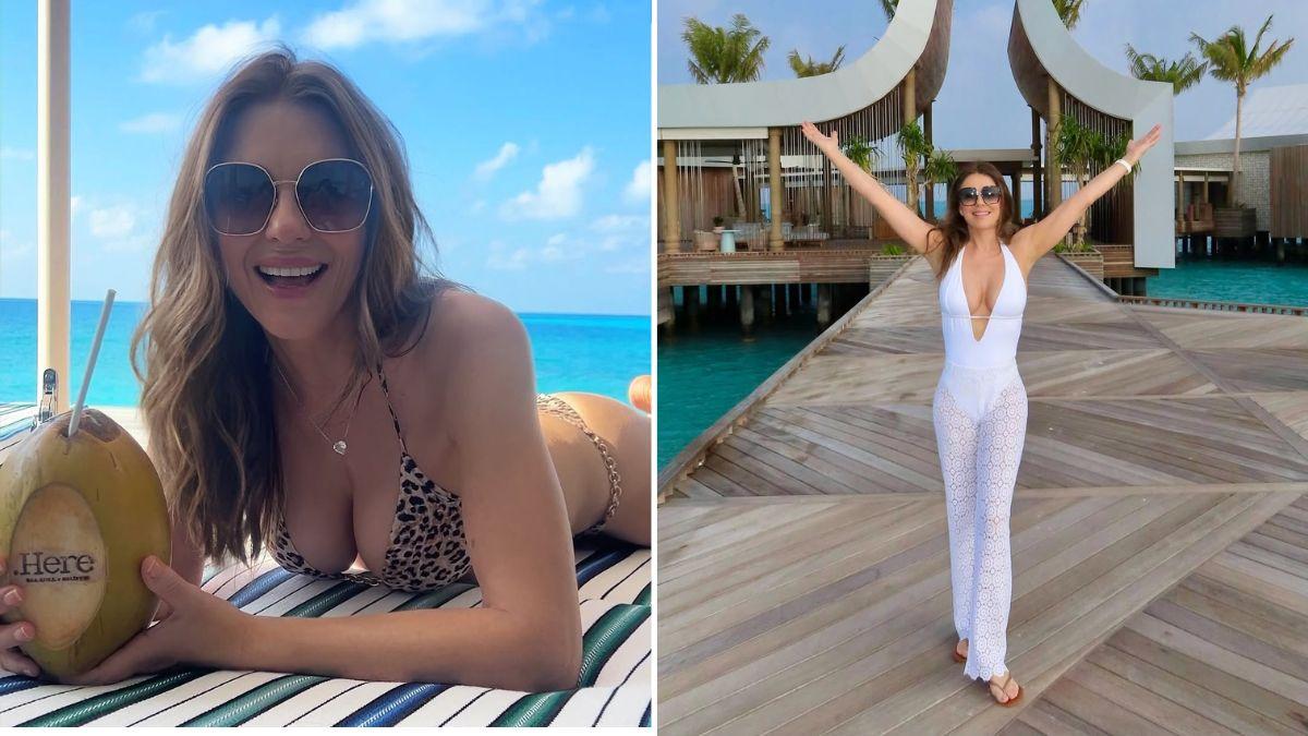 Image of Her vacation included time with her son, Damian.