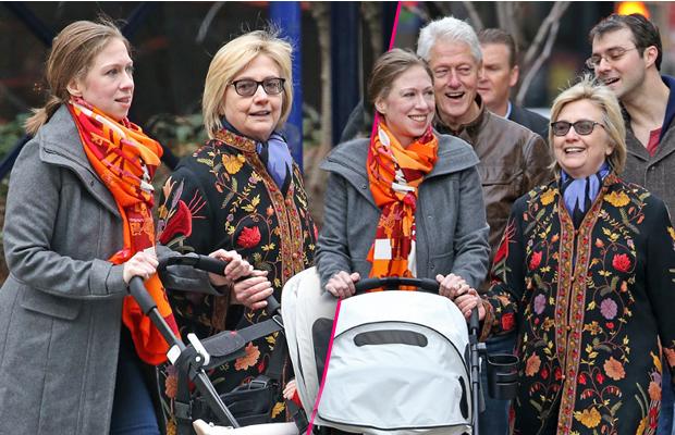 //hillary clinton chelsea clinton baby daughter charlotte walk pp