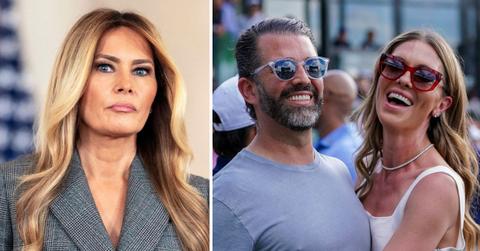 Split photo of Melania Trump, Donald Trump Jr. and Bettina Anderson.