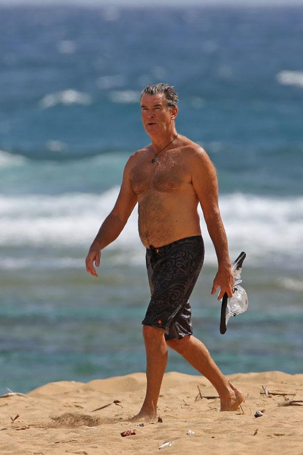 Man Of Steel/u200b! Shirtless Pierce Brosnan Flaunts Sexy Snorkeling Bod With Wife Keely -- 11 Hot Hawaiian Photos pic