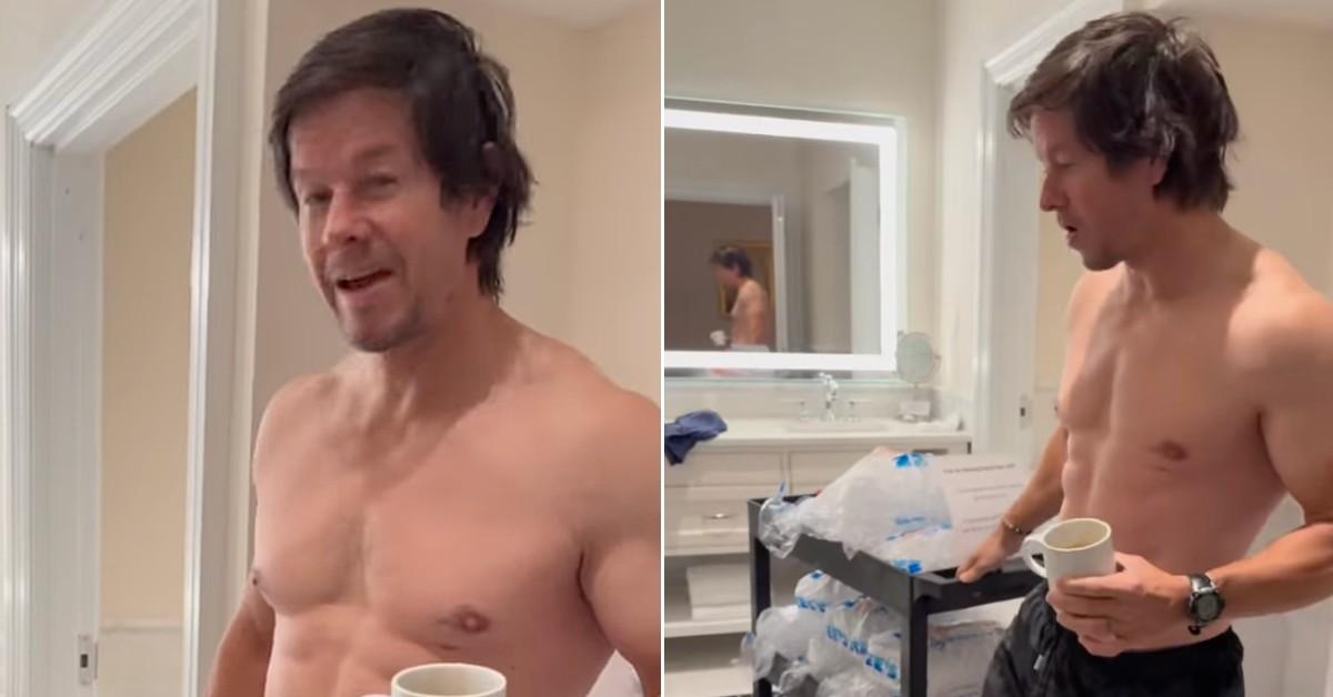 Split photo of Mark Wahlberg.