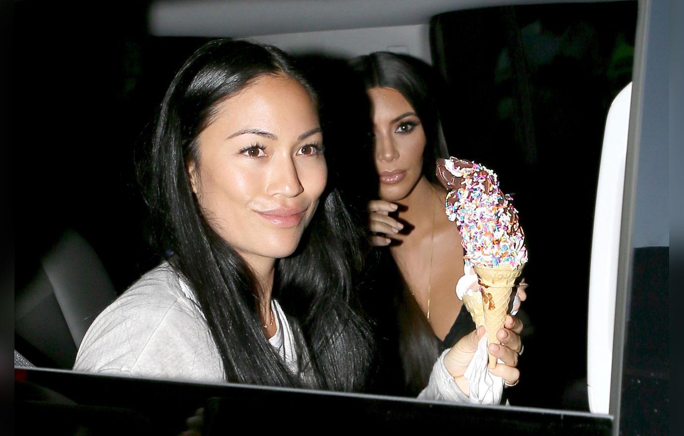 Kim Kardashian Gets Ice Cream Treat After Being A Make Up Model