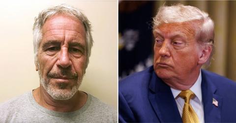 Split photo of Jeffrey Epstein, Donald Trump