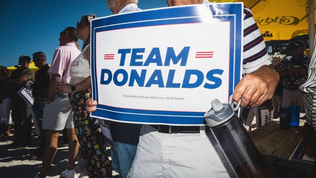 Donalds is not performing constantly in his race, with white rural areas being uncertain.