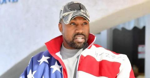 kanye west with flag jacket