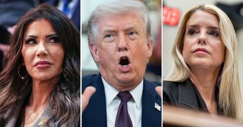Photo of Kristi Noem, Donald Trump, Pam Bondi