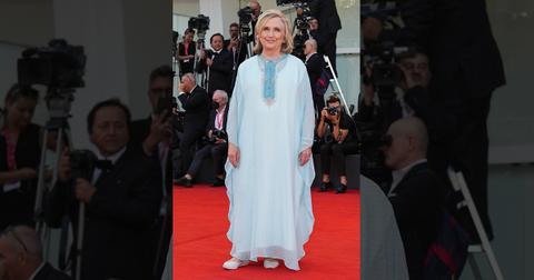hillary clinton caftan venice film festival trump fbi raid