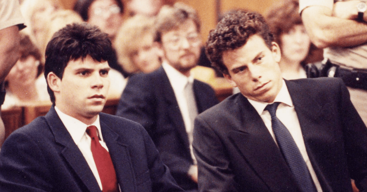 Photo of Lyle and Erik Menendez in court 
