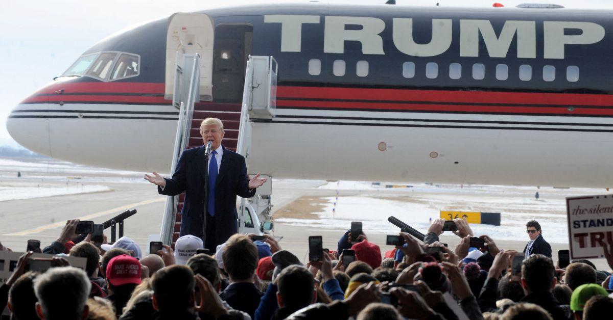 Donald Trump's Gold-Plated Private Jet Clips Another Plane on Runway ...