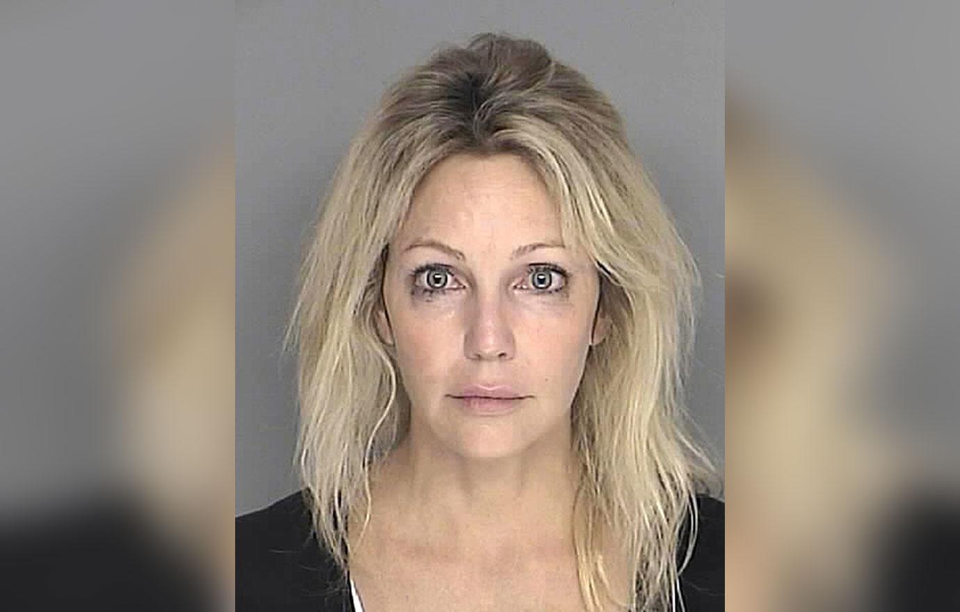 In this handout image provided by the Santa Barbara County Sheriff's Dept., actress Heather Locklear posed for a mugshot September 28, 2008 in Santa Barbara, California. Locklear was arrested on suspicion of driving under the influence of a controlled substance in the Santa Barbara area, authorities said Sunday.