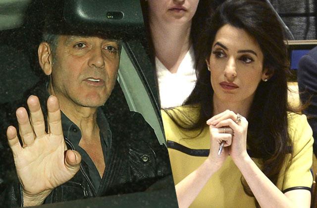 //amal clooney pregnant un george clooney party rande gerber