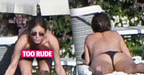 jennifer aniston bikini body thong baby bump photos