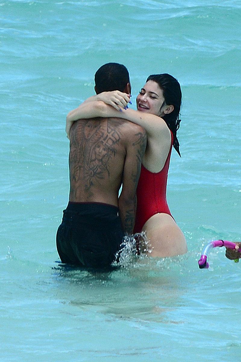 kylie jenner butt thong red bikin tyga kissing birthday vacation