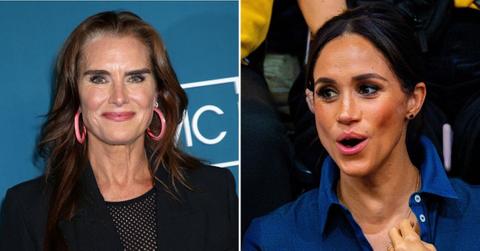 Split photo of Brooke Shields, Meghan Markle