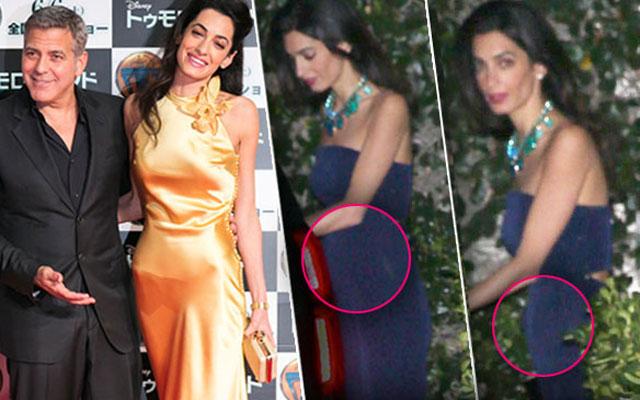 //amal clooney baby bump pp