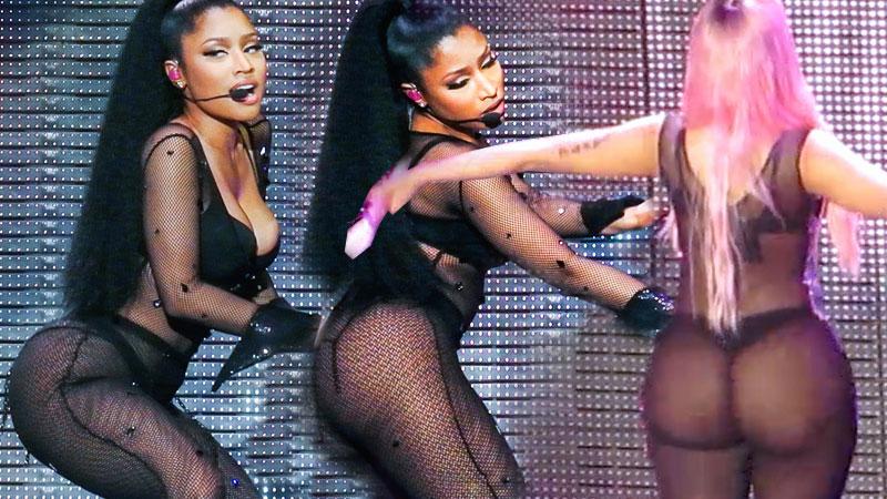 Nicki Minaj shook her booty while performing in Dublin on her Pinkprint Tou...