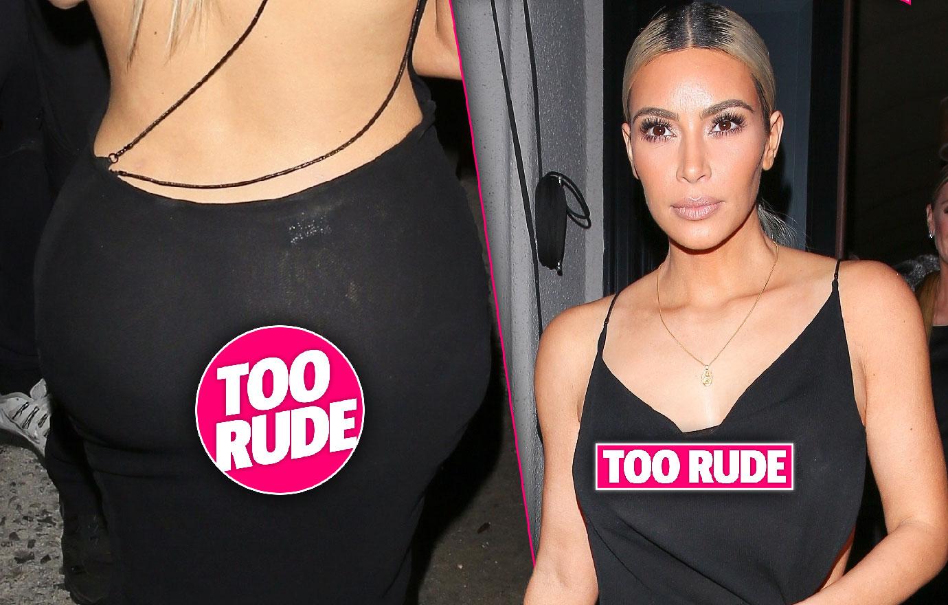 Kim Kardashian Shows Off Side Boob In Sheer Dress 