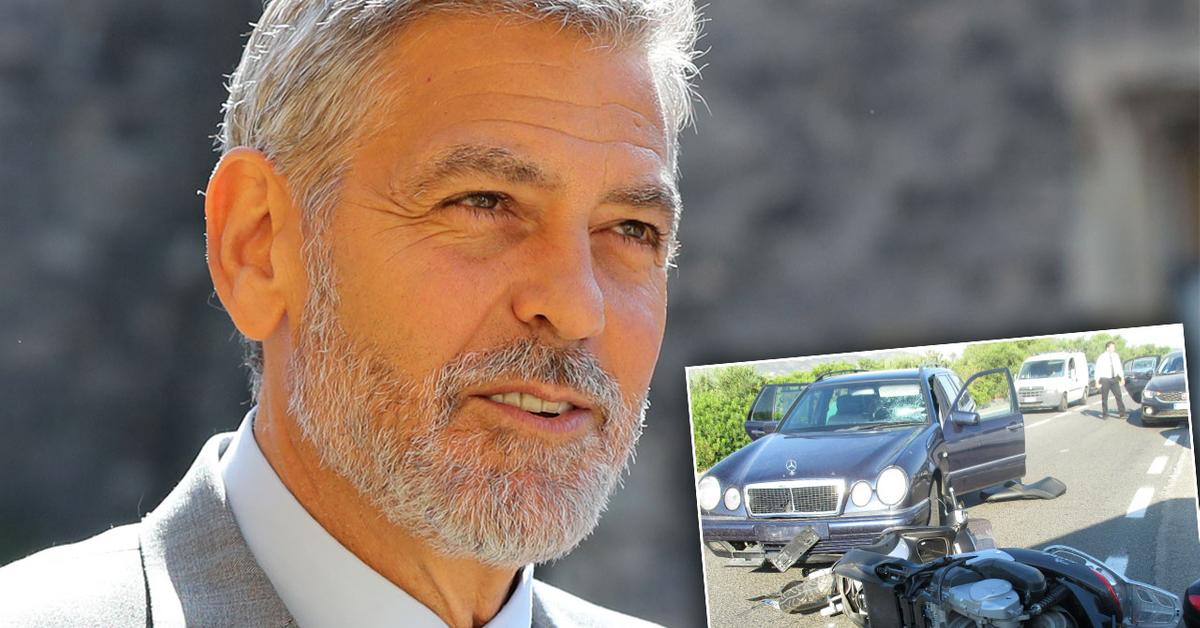 George Clooney Car Accident See Shocking Photos Of The Crash Scene