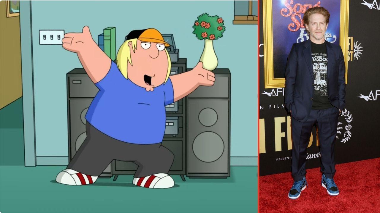 Split photo of Chris Griffin and Seth Green