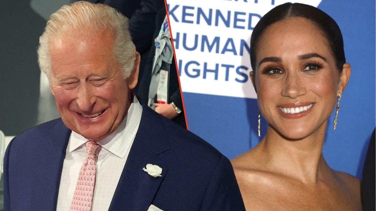 Split photos of King Charles and Meghan Markle