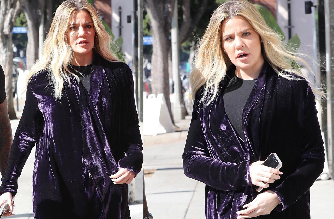 //khloe kardashian baby bump pregnant hiding belly pp