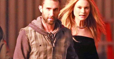 Adam Levine And His Model Wife Behati Prinsloo On Set Of A Maroon 5