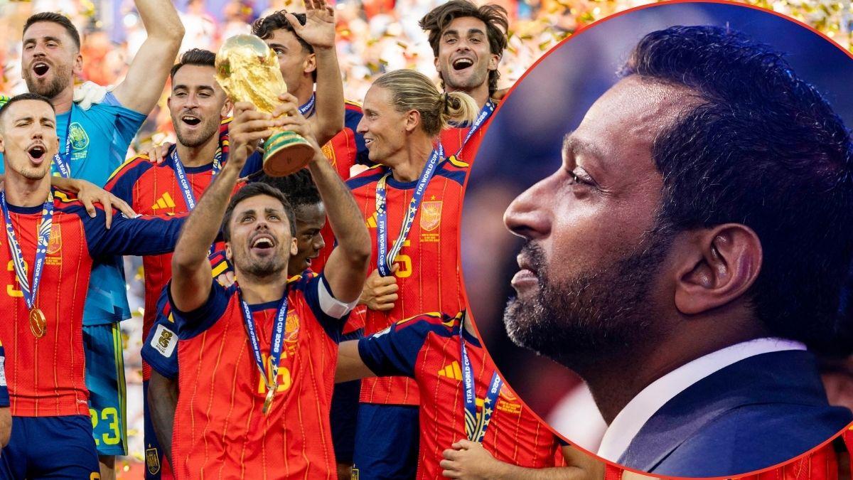 Picture of Spain soccer team and Kash Patel
