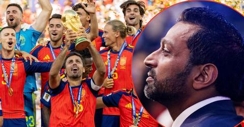 Picture of Spain soccer team and Kash Patel